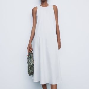 BRAND NEW White Maxi Dress w/POCKETS! Zara TRF